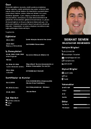 Bilgisayar Mühendisi CV Örnekleri cv indir